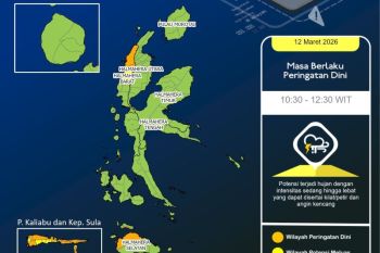 BMKG: Waspada peningkatan hujan di Malut pada 12-18 Maret 2026