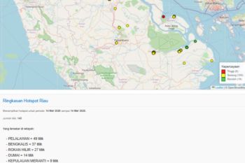 BMKG deteksi 143 titik panas di Riau