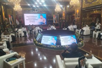 Jajaran menteri gelar rakor bahas program presiden di kantor Kemhan