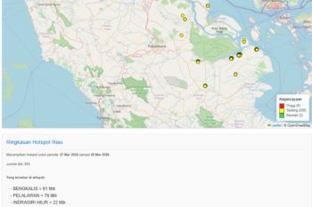 BMKG deteksi 213 titik panas di Provinsi Riau