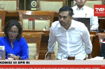 Videografer Amsal Sitepu berdiri membungkuk ucap terima kasih ke DPR RI