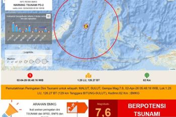 Gempa magnitudo 7,6 sangat terasa di Manado
