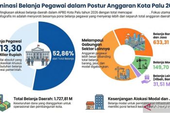 Belanja pegawai Pemkot Palu capai 52,86 persen tahun 2026