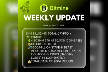 Bitmine Immersion Umumkan Kepemilikan ETH Capai 4,803 Juta Token dan Total Kepemilikan Kripto Serta Uang Tunai Sebesar $11,4 Miliar