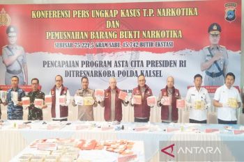 Polda Kalsel ungkap penyelundupan 43,8 kg sabu-sabu asal Malaysia