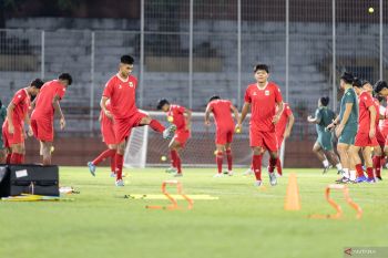 Latihan Timnas Indonesia U-17 jelang lawan Timor Leste