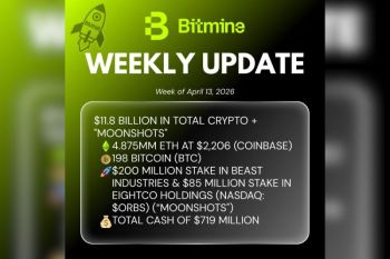 Bitmine Immersion Umumkan Kepemilikan ETH Capai 4,875 Juta Token dan Total Kepemilikan Kripto serta Total Uang Tunai Sebesar $11,8 M