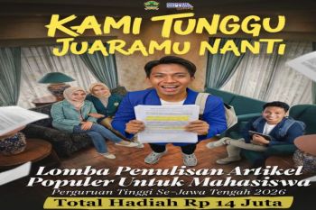 Pemprov gelar lomba penulisan artikel untuk mahasiswa berhadiah belasan juta rupiah