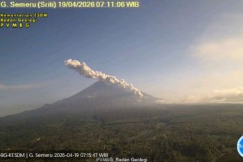 Gunung Semeru erupsi disertai awan panas guguran sejauh 4 km