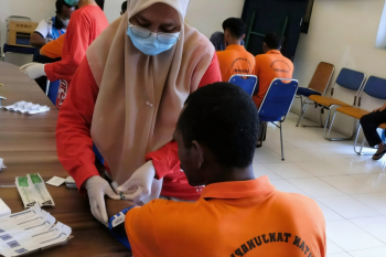 128 WBP Rutan Tanjungpinang ikuti pemeriksaan kesehatan melalui VCT Mobile