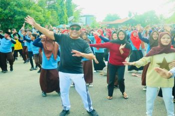 Bupati HSU senam bersama meriahkan hari jadi