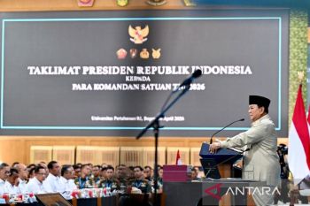 Prabowo beri taklimat pada 1.500 komandan satuan tiga matra TNI