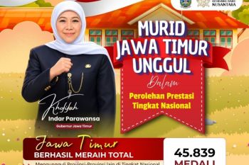 Jatim dominasi prestasi nasional dengan 45.839 medali