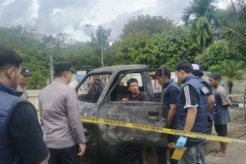 Mobil pick up terbakar di SPBU Padang Panjang Tabalong