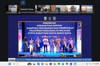 Kakanwil Kemenkum Riau Ikuti Peresmian Pos Bantuan Hukum Desa dan Kelurahan se-Papua Barat Secara Virtual