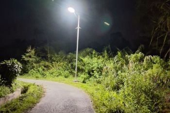 Maruli Siahaan bantu pembangunan lampu jalan penerangan di Dusun Bahalimbalo