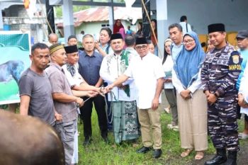 Plt Bupati Sitaro salurkan bantuan hewan kurban Presiden di Tagulandang