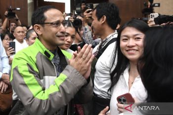 Dukungan mengalir, Nadiem terharu lihat kehadiran sopir ojol di pengadilan