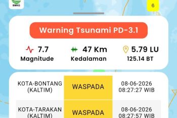 Kota Tarakan berstatus waspada pascagempa magnitudo 7,7