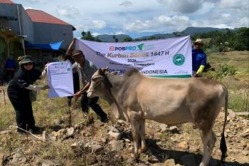 PT Pos Properti Indonesia melalui Dompet Dhuafa salurkan hewan kurban di Kabupaten Agam