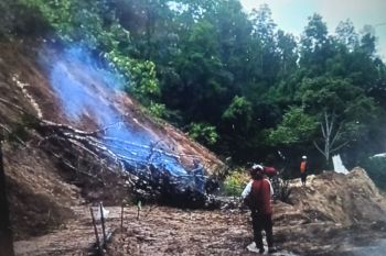 Jalan provinsi penghubung Lubuk Basung-Bukittinggi tertimbun longsor