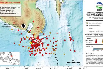 Geofisika Manado catat 224 gempa susulan setelah gempa M7,7