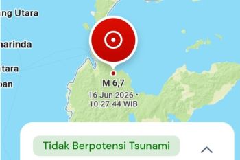Palu diguncang gempa tektonik daratan magnitudo 6,7