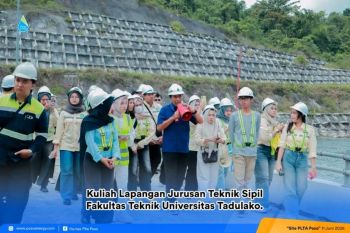 Kuliah lapangan mahasiswa tehnik sipil Untad di PLTA Poso 515 MW