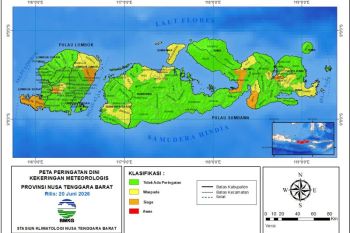 Lima daerah berstatus siaga kekeringan meteorologis di NTB