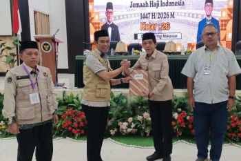 Jamaah haji kloter 26 dari tiga provinsi tiba di Tanah Air melalui Debarkasi Makassar