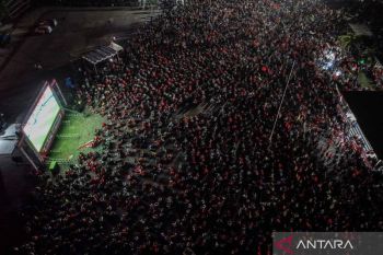 Begini suasana nonton bareng Belanda melawan Swedia di Ambon