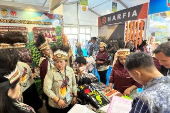 Stand Dekranasda Mimika di Penas KTNA XVII jadi perhatian pengunjung