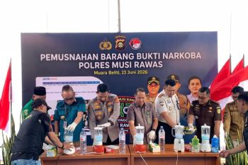 Polres Musi Rawas musnahkan 2,09 kilogram sabu dan ekstasi
