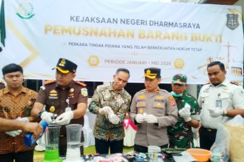 Narkotika dominasi pemusnahan barang bukti di Kejaksaan Dharmasraya