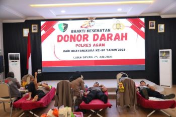 Polres Agam adakan donor darah dalam rangka HUT Bhayangkara
