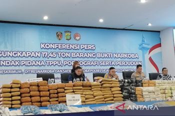 Polda Metro Jaya sita 17,45 ton narkoba periode Januari-Juni 2026