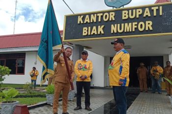 Wabup Jimmy Kapissa terima kontingen Pesparawi Nasional XIV Biak Numfor