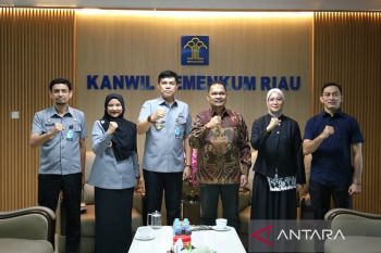 Perkuat sinergi pencegahan radikalisme, Kanwil Kemenkum Riau terima audiensi satgaswil Riau Densus 88 AT Polri