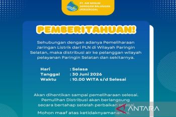 PT AMSB informasikan gangguan distribusi air bersih