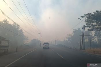 Kabut asap buat jarak pandang lebih kurang 10 meter