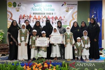 Pertamina Patra Niaga Kilang Plaju berbagi kebahagiaan 111 Anak Yatim