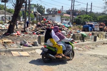 LH Jaksel tangani tumpukan sampah di pinggir rel Stasiun Pasar Minggu