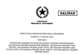 Prabowo tetapkan daerah hukum tujuh Kejaksaan Negeri baru