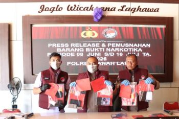 Satresnarkoba Polres Tanah Laut sita barang bukti sabu 2,78 ons dari delapan kasus