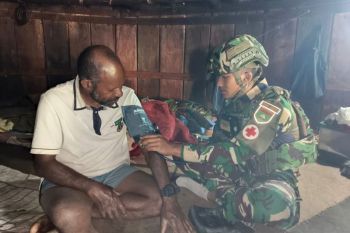 Yonif 136/TS periksa kesehatan warga Wineri Puncak Jaya dari honai ke honai
