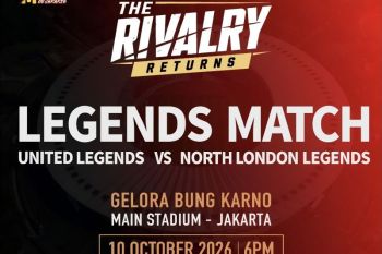 United Legends vs North London Legends tersaji di GBK 10 Oktober