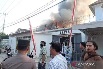 Bangunan aula Lapas Kelas IIB Ngawi terbakar