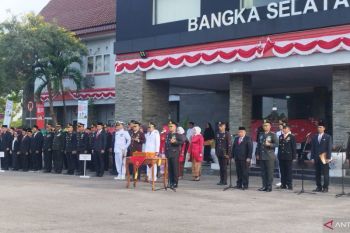 Upacara HUT ke-81 RI di Bangka Selatan tanpa sekat antara pejabat dan masyarakat