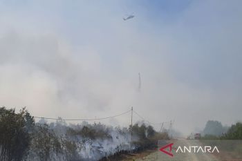 Helikopter berjibaku bantu padamkan kebakaran hutan di ring 1 bandara Kalsel