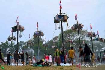 Panjat pinang KNPI HST disambut antusias masyarakat